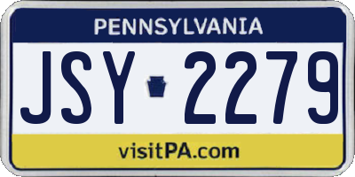 PA license plate JSY2279