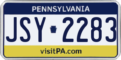 PA license plate JSY2283