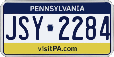 PA license plate JSY2284