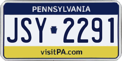 PA license plate JSY2291