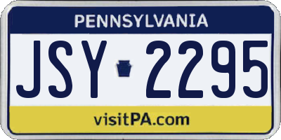 PA license plate JSY2295