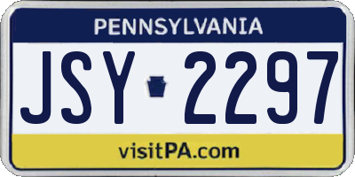 PA license plate JSY2297