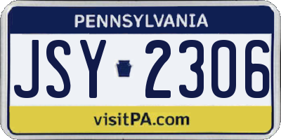 PA license plate JSY2306