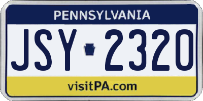 PA license plate JSY2320
