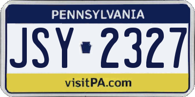 PA license plate JSY2327
