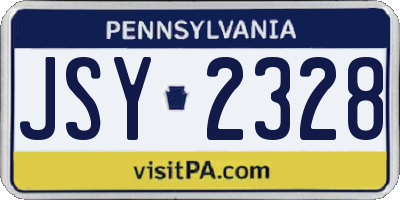 PA license plate JSY2328