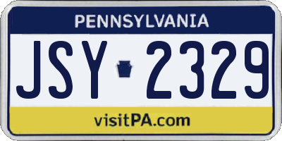 PA license plate JSY2329