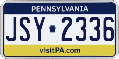 PA license plate JSY2336
