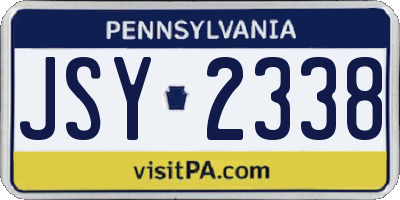 PA license plate JSY2338