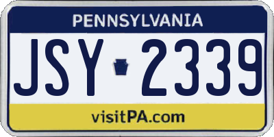 PA license plate JSY2339