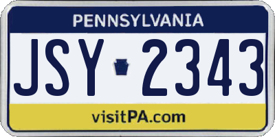PA license plate JSY2343