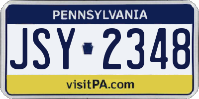 PA license plate JSY2348