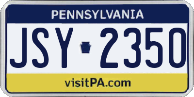 PA license plate JSY2350