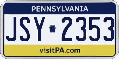 PA license plate JSY2353