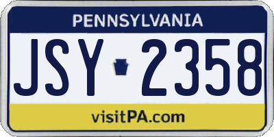 PA license plate JSY2358