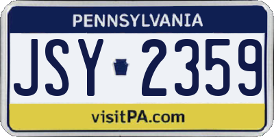 PA license plate JSY2359