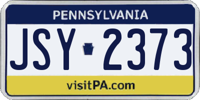 PA license plate JSY2373