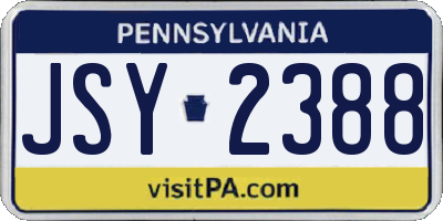 PA license plate JSY2388