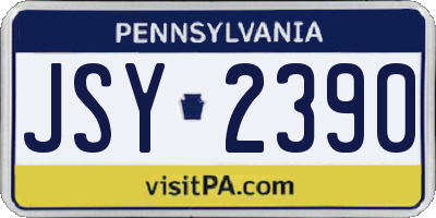 PA license plate JSY2390