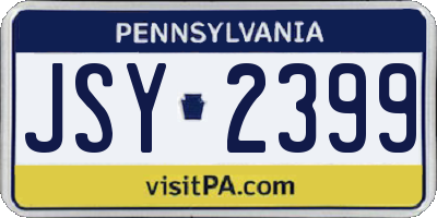 PA license plate JSY2399
