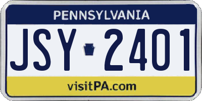 PA license plate JSY2401