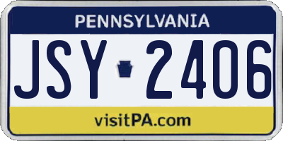 PA license plate JSY2406