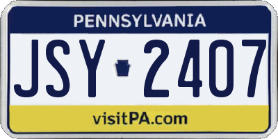 PA license plate JSY2407
