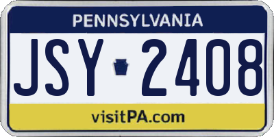 PA license plate JSY2408