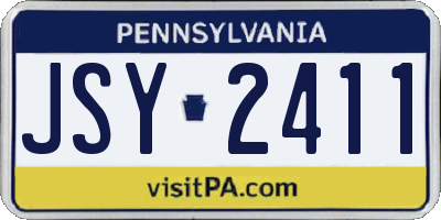 PA license plate JSY2411