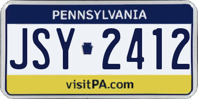 PA license plate JSY2412