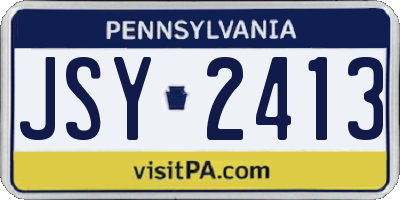 PA license plate JSY2413