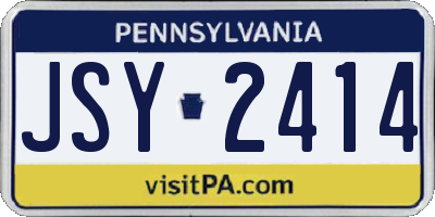 PA license plate JSY2414