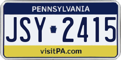 PA license plate JSY2415
