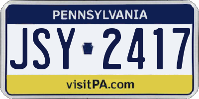 PA license plate JSY2417
