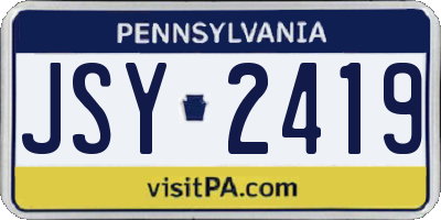 PA license plate JSY2419