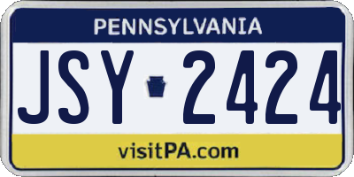 PA license plate JSY2424
