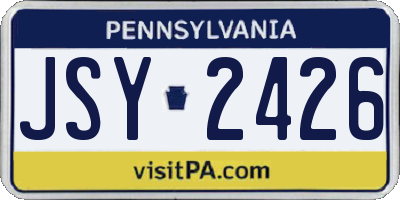 PA license plate JSY2426