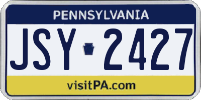 PA license plate JSY2427