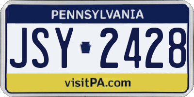 PA license plate JSY2428