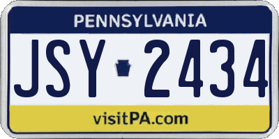 PA license plate JSY2434