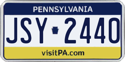 PA license plate JSY2440