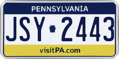 PA license plate JSY2443
