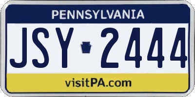 PA license plate JSY2444