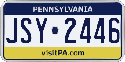 PA license plate JSY2446
