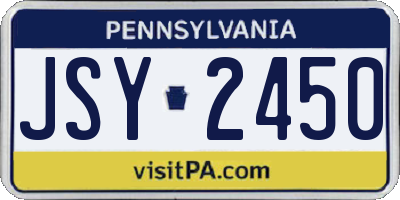 PA license plate JSY2450
