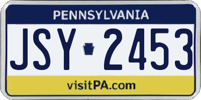 PA license plate JSY2453