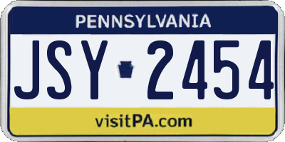 PA license plate JSY2454