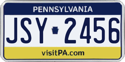 PA license plate JSY2456