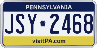 PA license plate JSY2468