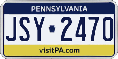 PA license plate JSY2470